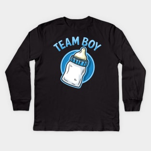 Team Boy - Pregnancy Announcement - Baby Shower Kids Long Sleeve T-Shirt